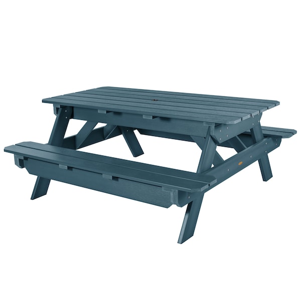 Highwood Usa Rectangle Hometown Picnic Table, Nantucket Blue, 6 ft L, 30 in H Overall AD-TBL-HI02-NBE - main